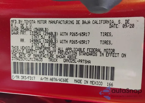 2020 Toyota Tacoma Trd Sport from USA, damaged, VIN 3TMAZ5CN1LM139635